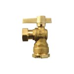 Vanne compteur �querre - laiton - ecrou tournant / rac serrage ext pe - manette laiton 20x27 - �25