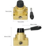 Vanne manuelle � levier rotatif pneumatique de 1 / 2 pouces, contr�le du d�bit d'air � 4 voies et 3 positions ...