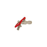 Vanne de puisage en laiton cadenassable avec poign�e acier rouge 15x21 / 20x27