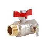 Vanne et robinet laiton - vanne � sph�re laiton laiton - manette papillon - � purge - mf 3 / 4''