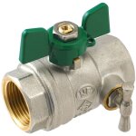 Vanne � sph�re nf pn25 passage int�gral acs papillon vert f / f � purge 1 / 2  (15 / 21) somatherm