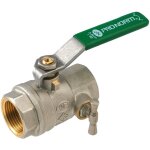 Ayor - vanne � sph�re nf pn25 passage int�gral acs poign�e verte f / f � purge 3 / 4' (20 / 27) somatherm ...