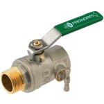 Ayor - vanne � sph�re pn25 passage int�gral nf acs poign�e verte m / f � purge 1 / 2' (15 / 21) somatherm ...