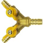 Vanne trois voies 3 voies connecteur de tuyau barb ball valve y forme eau s�parateur gaz valve 2 en laiton ...