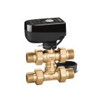 Vanne de zone motoris�e � sph�re trois voies avec t� de by - pass t�lescopique 1 / 2', tension 24v caleffi ...