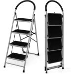 Varan motors - cqx504 escabeau avec poign�e, escabelle � 4 marches, 136cm de haut, stable et pieds antid�rapan ...