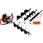 Tt - gd520b tariere thermique essence 3cv 52cc + 3 sabots de forage (100 150 200mm), eu2 - varan motors ...