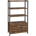 Vasagle biblioth�que, meuble de rangement, style industriel, avec 3 �tag�res et 2 portes battantes, pour ...