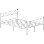 Vasagle - cadre de lit 140 x 190 avec sommier métal, lit 2 personnes, en métal, montage facile, pour ... Vasagle - cadre de lit 140 x 190 avec sommier métal, lit 2 personnes, en métal, montage facile, pour ...