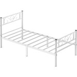 Vasagle - cadre de lit 90 x 190 avec sommier m�tal, lit 1 personne, en m�tal, montage facile, pour petits ...