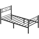 Vasagle - cadre de lit 90 x 190 avec sommier m�tal, lit 1 personne, en m�tal, montage facile, pour petits ...