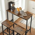 Vasagle - ensemble de meubles de salle à manger, table et tabourets de bar, table petit - déjeuner avec ... Vasagle - ensemble de meubles de salle à manger, table et tabourets de bar, table petit - déjeuner avec ...