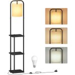 Vasagle lampadaire sur pied, avec 3 �tag�res, lampe sur pied, ampoule led incluse, avec interrupteur, ...