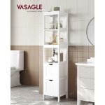 Vasagle - meuble de rangement de salle de bain avec 2 tiroirs et 3 casiers ouverts, 30 x 30 x 141, 5 ...