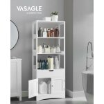Vasagle - meuble de salle de bain 60 x 32, 5 x 154 cm, avec 3 compartiments ouverts, 1 tiroir et 1 placard, ...