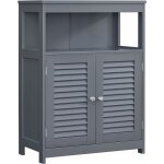 Vasagle - meuble salle de bain, rangement cuisine sur pieds, 60 x 30 x 80 cm, avec 2 portes persiennes, ...