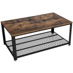 Table basse vintage, table de salon, bout de canap�, avec grand plateau, pieds r�glables, protection ...