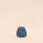 Vase en c�ramique structur� bleu 9cm