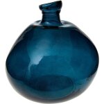 Vase dame jeanne en verre recycl de 33 cm de couleur bleu tempte ? cration d'intrieur atmosphera
