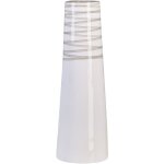 Vase dco blanc brillant avec dtails en mtal argent  poser sur table ou buffet de tous les styles ...