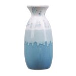 Vase dcoratif  fleurs en cramique blanc et bleu 25 cm accessoire tendance pour salon ou chambre moderne ...