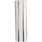 Vase d�coratif de forme cylindrique fabriqu� en c�ramique blanche et dor�e 40 cm de hauteur au style ...