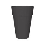 Vase conique 35 cm ? fum�e ? r�sistant aux uv ? nettoyage facile ? pour int�rieur et ext�rieur ? design ...
