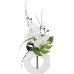 Vase orchides artificielles blanc vase cramique h44cm atmosphera crateur d'intrieur