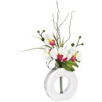 Vase orchides artificielles vase cramique h44cm - atmosphera crateur d'intrieur