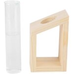 Vase � plantes en tube � essai, d�coration en verre simple, cadre en bois, conteneur hydroponique, d�coration ...