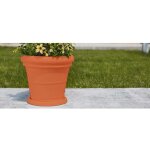 Vase en polym�re monacis double bord lisse en terracotta �90 (90x72h)