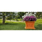 Vase en polym�re monacis quadro � rainures terracotta cm 40 (40x40x33h)
