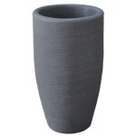 Vase tronconique � nervures de style shabby 70cm de haut vasar white pearl - couleur : gris fonte - colore: ...