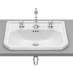 Vasque carmen � encastrer - 600x450mm - blanc brillant - 3 trous de robinetterie roca a3270a5003