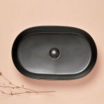 Vasque  poser en cramique trapani noir mat 60 x 38 cm noir mat