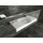 Bernstein - vasque moderne lavabo en marbre coul, lave main  poser - 100x48x10cm - bs6059