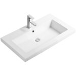 Vasque � encastrer rectangulaire - 80 x 46 cm - blanc - livo