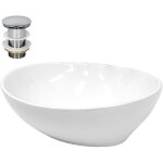 Luxebath - ecd germany vasque  poser lavabo - ovale - 410 x 330 x 140 mm - en cramique - blanc - avec ...