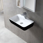 Bernstein - vasque � poser ou lavabo � suspendre twg201 en solide surface (solid stone) ? noir / blanc ...
