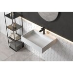 Bernstein - vasque murale pb2080 en pierre solide (fonte minrale) - 60 x 46 x 13 cm - blanc mat