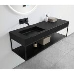 Bernstein - vasque murale suspendue design en fonte min�rale pour salle de bain avec bonde et trop plein ...