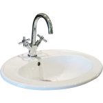Ondee zen - vasque ovale encastre zoe - blanc - 41cm - porcelaine - avec trop plein