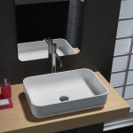 Bernstein - vasque moderne lavabo en fonte, lave main � poser - 54x36x13cm - pb2001 sans cache couvercle ...