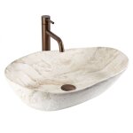 Vasque � poser rea emilia reno beige, stone imitation