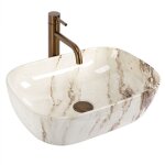 Vasque � poser rea marrone shiny beige