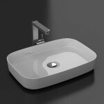 Vasque  poser rectangulaire en marbre de synthse siena 60 x 42 cm