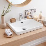 Vasque  encastrer rectangle en cramique blanche 48x37cm