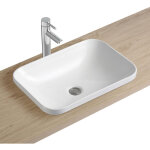 Mob - in - vasque  encastrer rectangle en cramique blanche 53x37cm