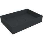 Bernstein - vasque rectangulaire � poser moderne en fonte min�rale salle de bain, bonde non fournie - ...
