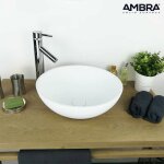 Ambra - collection bol�a - vasque � poser ronde 40 cm en solid surface